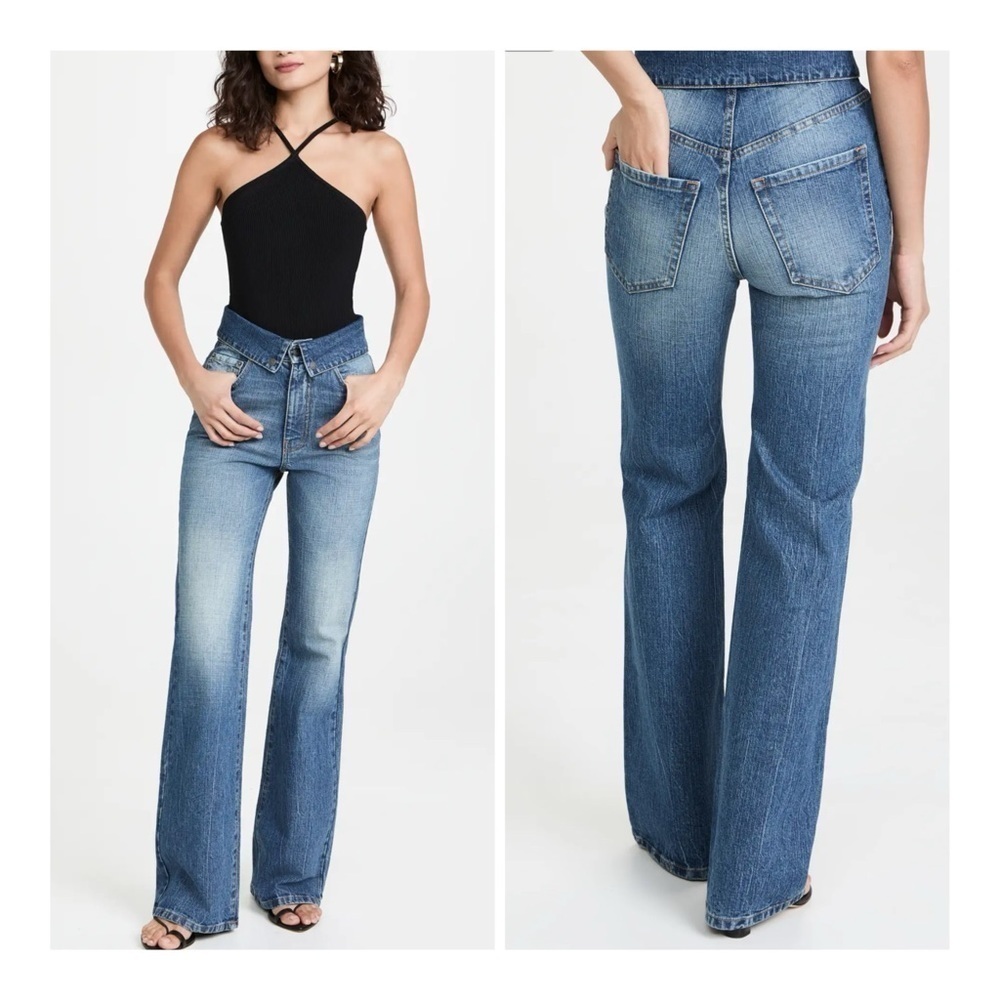 SER.O.YA | Retro High Rise Fold Over Flare Valerie Jeans
